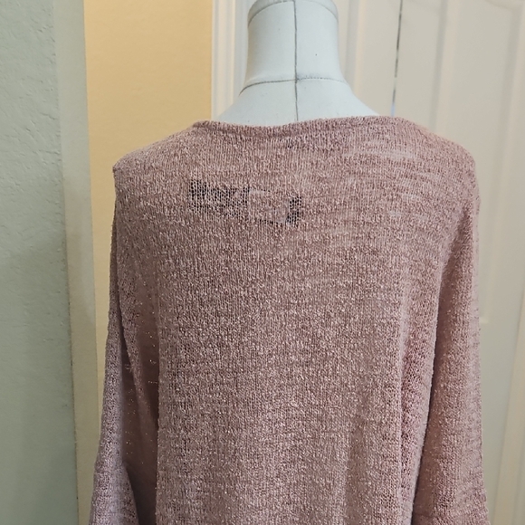 Nally & Millie Dusty Pink Textured Tunic Top Ruffled Hem & Layered Bell Sleeves - Picture 9 of 11